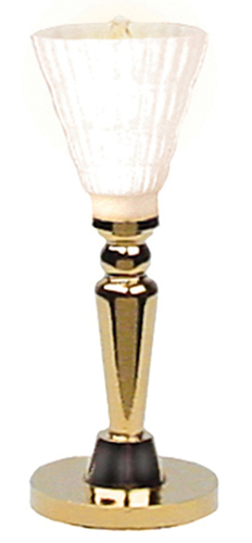 Dollhouse Miniature White Torchiere Table Lamp